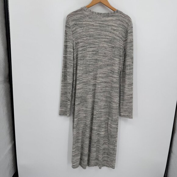 Beyond‎ Yoga Long Cardigan Womens XL Gray Button Up Duster Waffle Knit Thermal - Picture 6 of 7